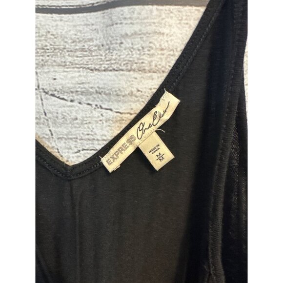 Express One Eleven Strappy Black Camisole Top With V-Neck Design Size M - Picture 2 of 3